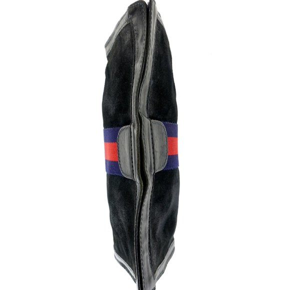 Vintage GUCCI Web Suede Leather Cosmetics Toiletry Bag Italy - Picture 6 of 10